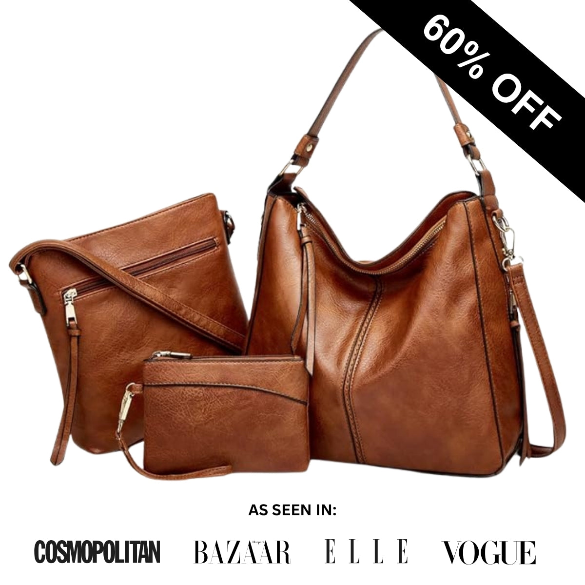 Luxury 3-Piece Hobo Bag Set (SPECIAL BLACK FRIDAY DEAL)