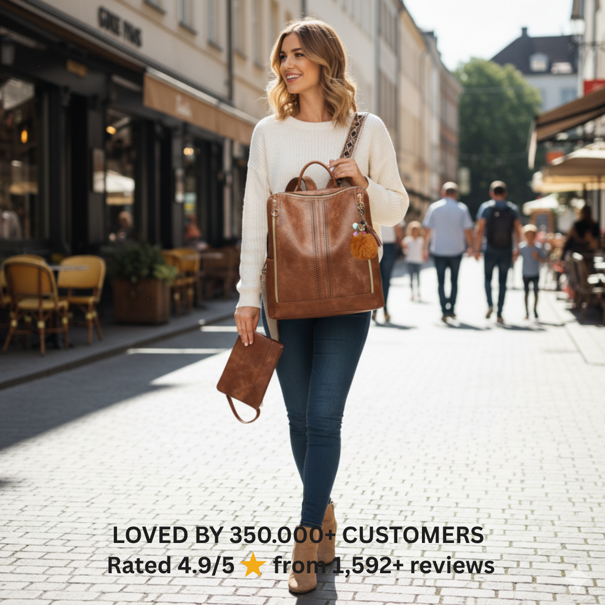 2-in-1 Convertible Backpack Tote + Free Pouch
