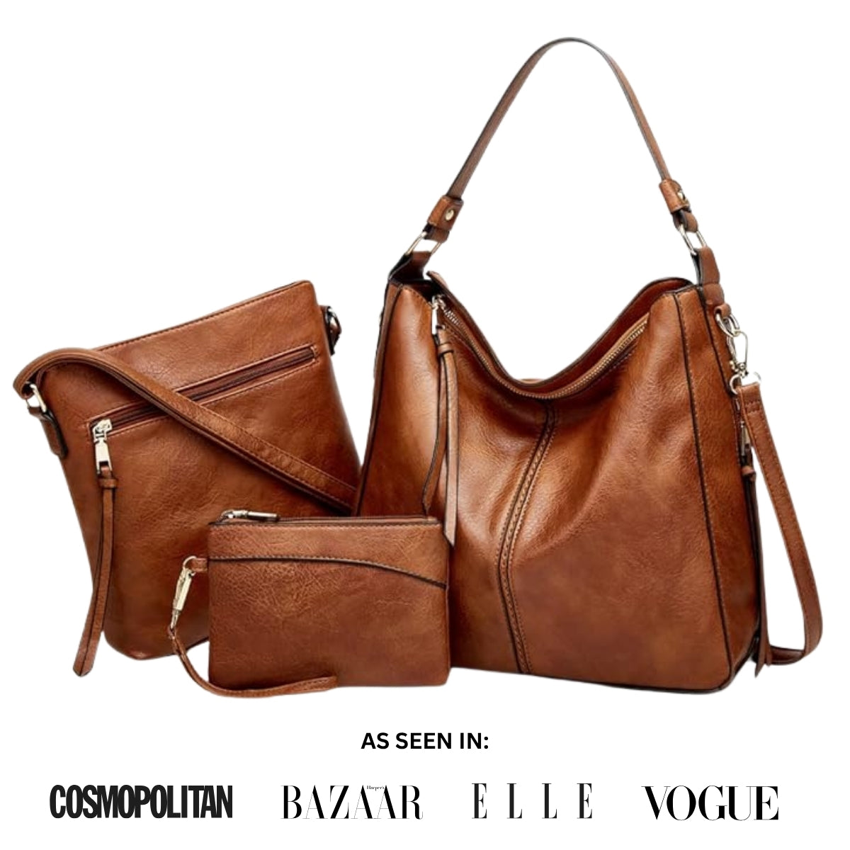 Luxury 3-Piece Hobo Bag Set