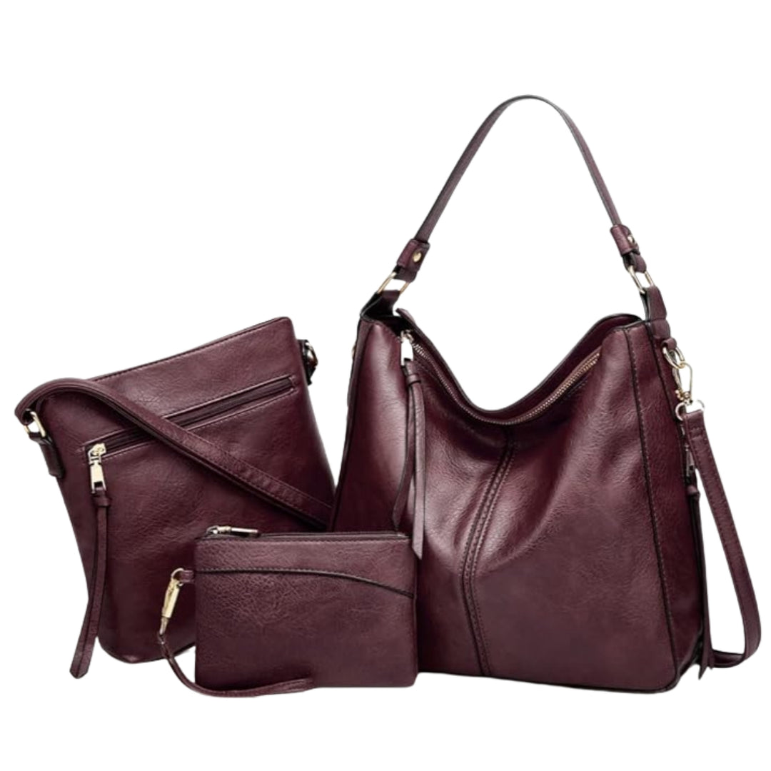 hoboバッグ３点セット Luxury Leather 3-Piece Hobo Bag Set – Libra Cases