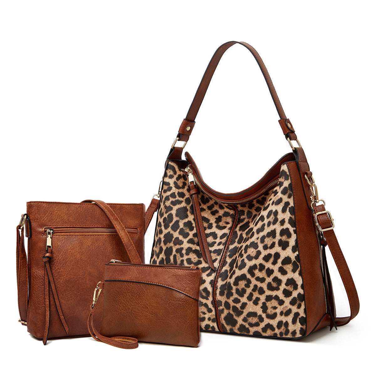 Luxury Leather 3-Piece Hobo Bag Set Print – Libra Cases
